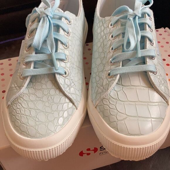 Superga Blue Crocodile Sneakers - Picture 7 of 8